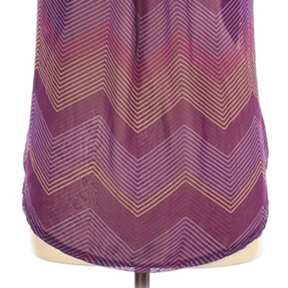 ANA L purple knit front sheer back sleeveless top - Picture 14 of 16